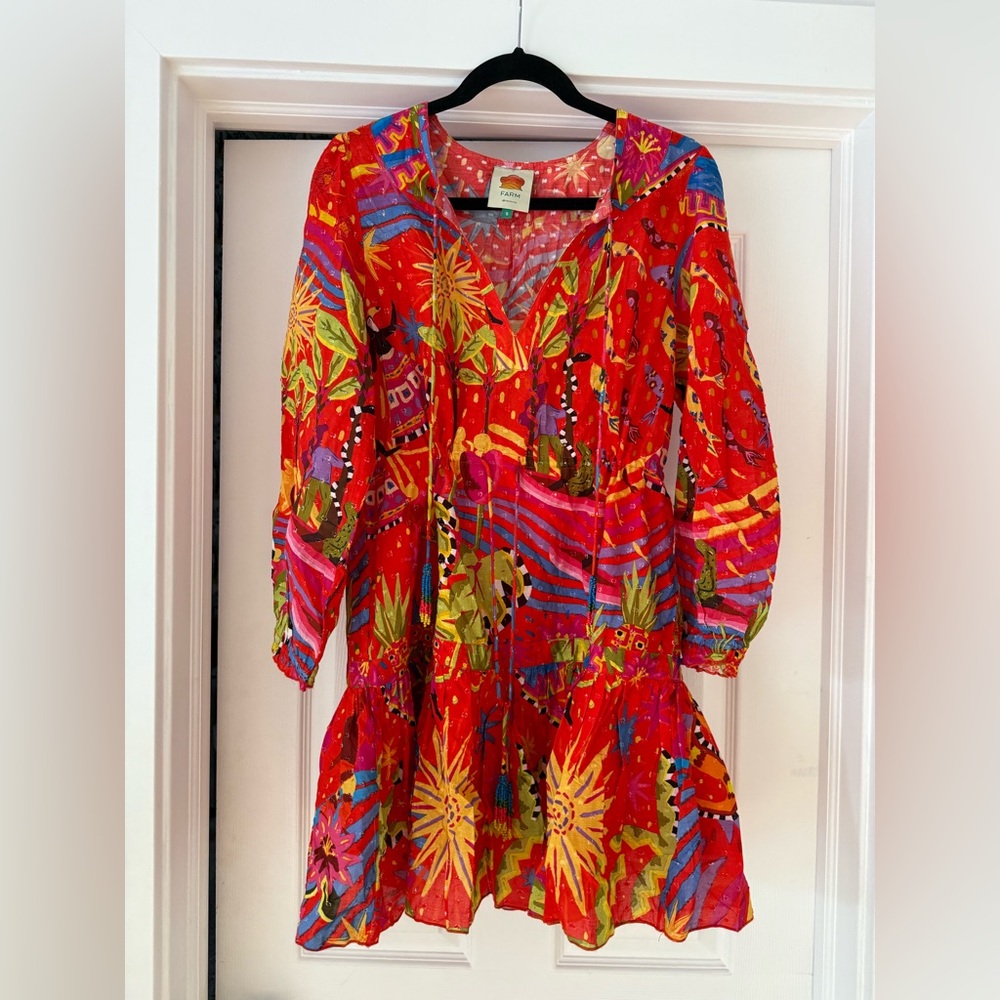 FARM Rio Vibrant Multicolor Dress Red Magic Forest